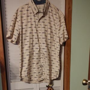 American Eagle Outfitters Cream Pattern Shirt